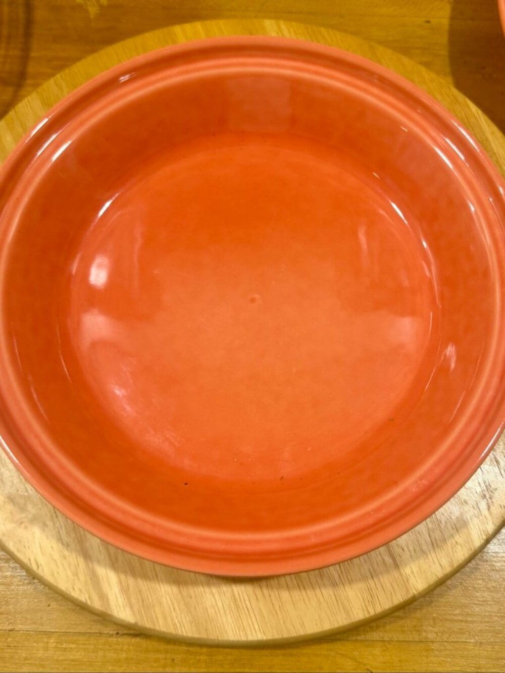 Fiesta Persimmon Deep Dish Pie Plate Baker 9 Inch Scalloped HLC USA